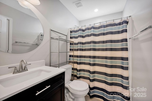 3351 Streamside Dr, Davidson, NC 28036 - bathroom featuring vanity and a shower with curtain
