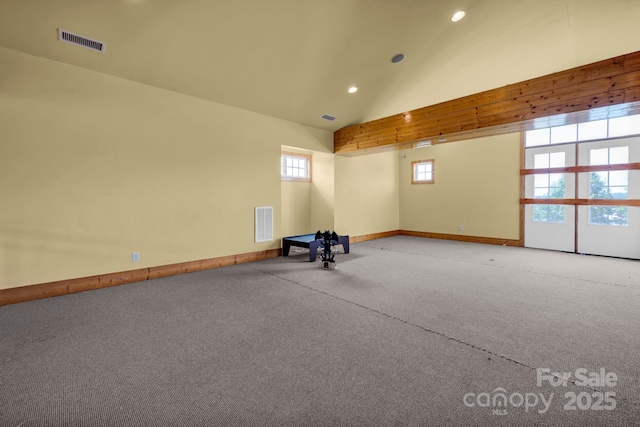 3351 Streamside Dr, Davidson, NC 28036 - carpeted spare room with recessed lighting and lofted ceiling