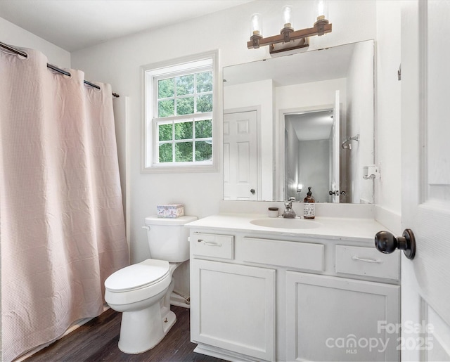 1003 Snake River Ct, Monroe, NC 28110 - full bath with vanity, wood finished floors, and a shower with curtain