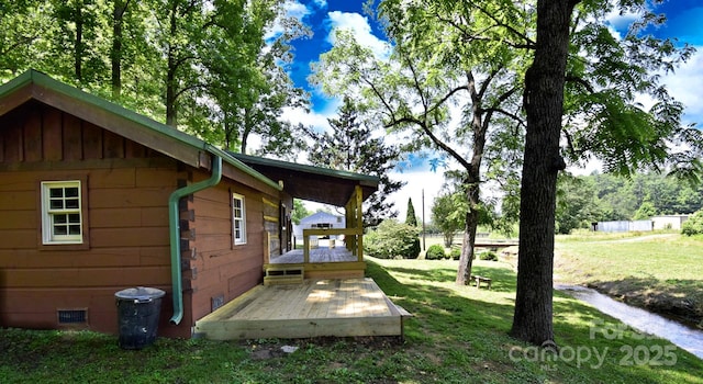 2967 Roby Martin Rd, Lenoir, NC 28645 - view of green lawn with a wooden deck