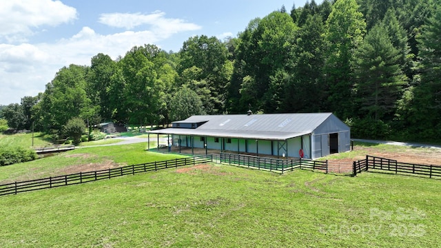 2967 Roby Martin Rd, Lenoir, NC 28645 - view of front facade with an exterior structure, an outdoor structure, a rural view, and metal roof