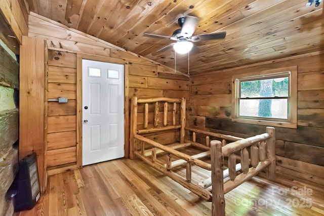 2967 Roby Martin Rd, Lenoir, NC 28645 - bedroom with lofted ceiling, wood ceiling, wood-type flooring, and wooden walls