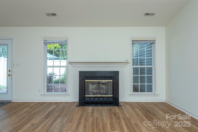 16 Red Barn Ln, Fletcher, NC 28732 - unfurnished living room featuring wood finished floors and a glass covered fireplace