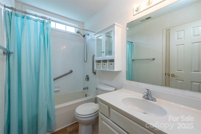 16 Red Barn Ln, Fletcher, NC 28732 - bathroom with shower / bathtub combination with curtain, vanity, and wood finished floors