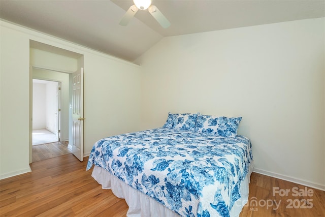 16 Red Barn Ln, Fletcher, NC 28732 - bedroom with light wood-type flooring, ceiling fan, and vaulted ceiling