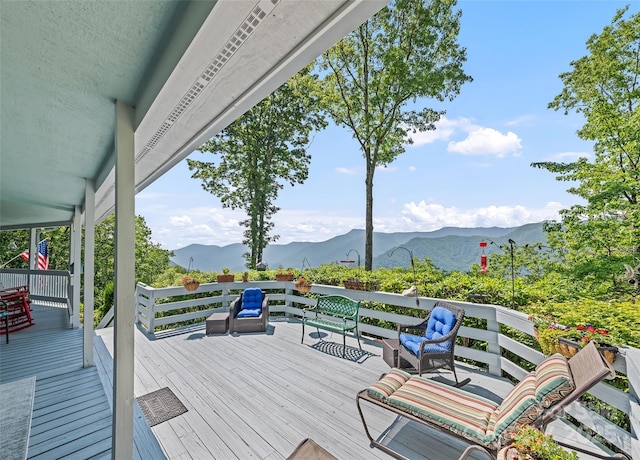 724 Pless Underwood Rd, Maggie Valley, NC 28751 - deck featuring a mountain view