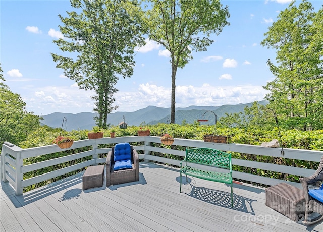724 Pless Underwood Rd, Maggie Valley, NC 28751 - wooden deck with a mountain view