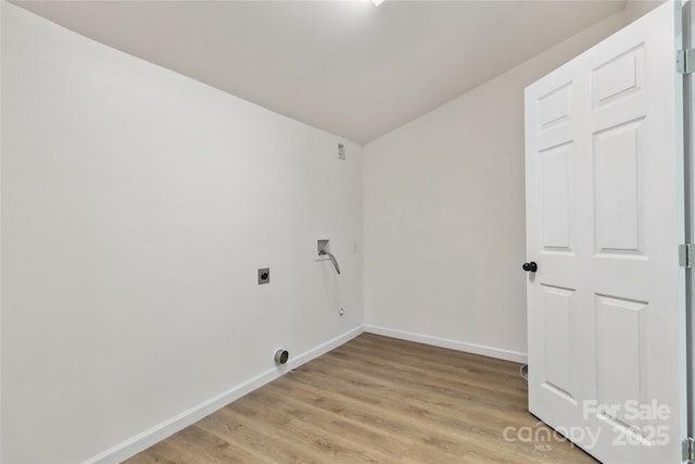 113 Woodside Ave, Gastonia, NC 28054 - laundry area featuring hookup for an electric dryer, light wood-type flooring, and washer hookup