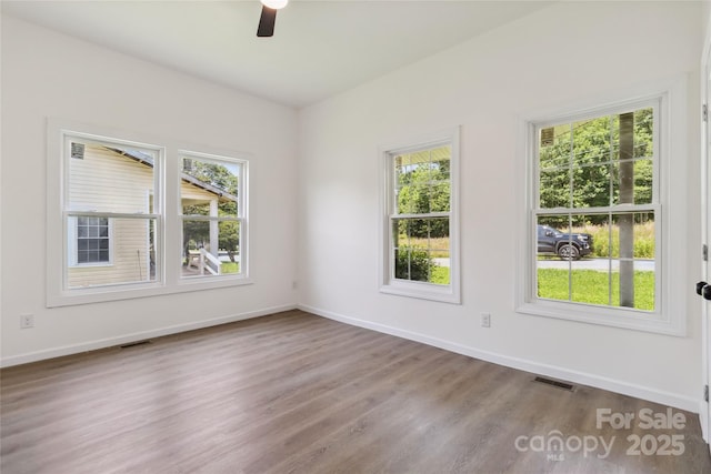 113 Woodside Ave, Gastonia, NC 28054 - unfurnished room with healthy amount of natural light, wood finished floors, and a ceiling fan