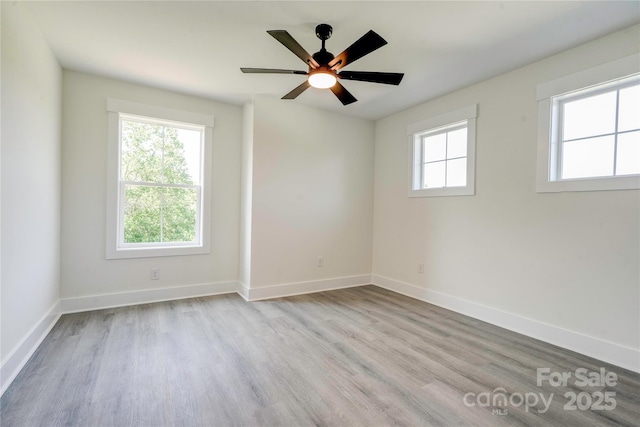 102 Starmount Dr, Kings Mountain, NC 28086 - empty room with wood finished floors, baseboards, and ceiling fan