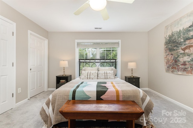 1912 Baxter St, Charlotte, NC 28204 - bedroom with light carpet and a ceiling fan