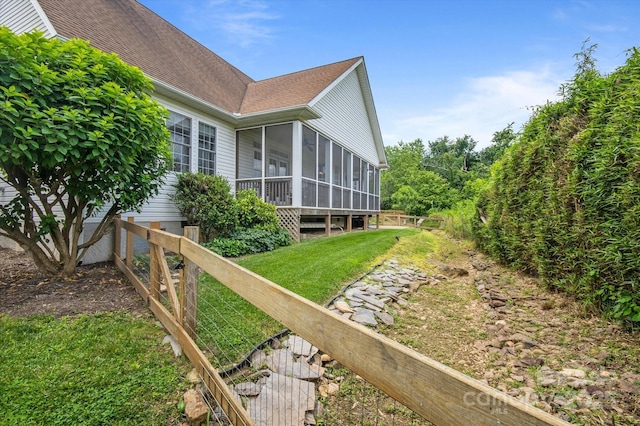 30 Linn Garden Ln, Swannanoa, NC 28778 - view of green lawn with a sunroom