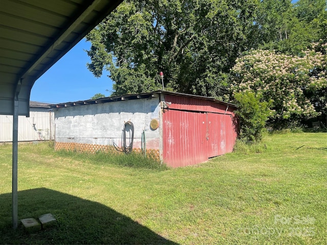 408 Moose St, Albemarle, NC 28001 - view of green lawn featuring an outbuilding