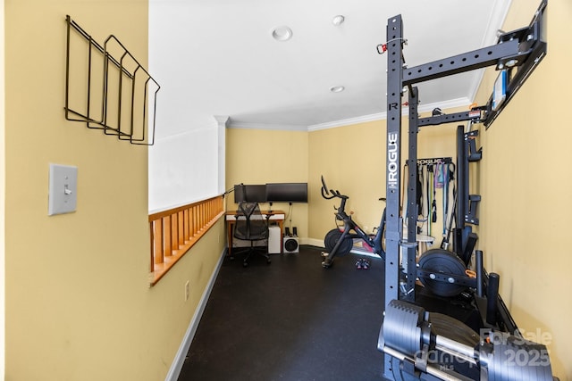 415 N Church St Unit 311, Charlotte, NC 28202 - exercise room featuring ornamental molding and recessed lighting