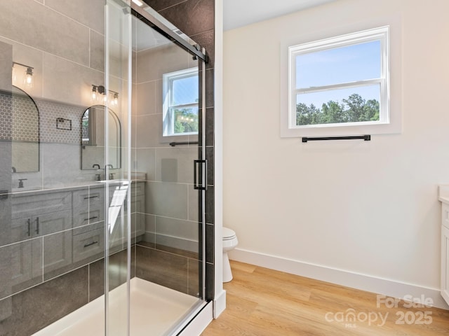 169 Vineyard Village Dr S Unit 4, Old Fort, NC 28762 - full bathroom with double vanity, wood finished floors, and a shower stall