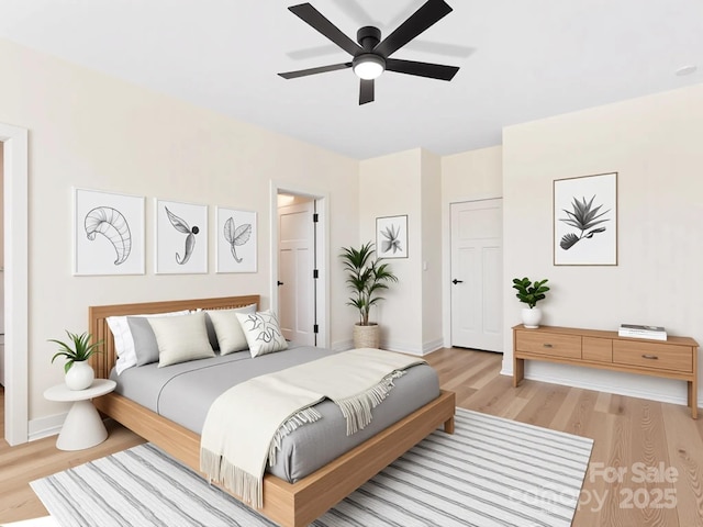 169 Vineyard Village Dr S Unit 4, Old Fort, NC 28762 - bedroom featuring light wood finished floors and ceiling fan