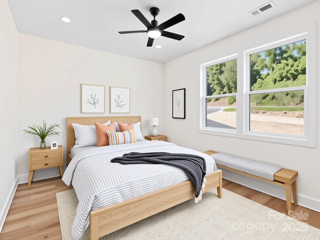 169 Vineyard Village Dr S Unit 4, Old Fort, NC 28762 - bedroom featuring light wood finished floors, recessed lighting, and a ceiling fan