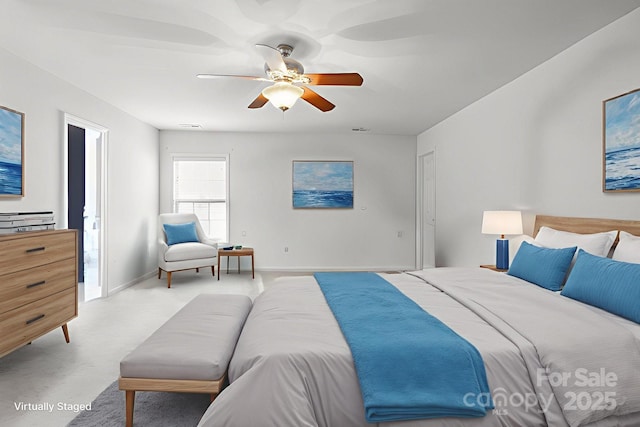 8915 Merrie Rose Ave, Charlotte, NC 28213 - bedroom with a ceiling fan and light colored carpet