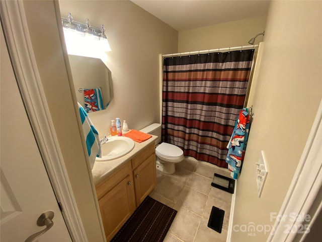 5570 George Henry Dr, Hickory, NC 28602 - bathroom with vanity, tile patterned flooring, and curtained shower