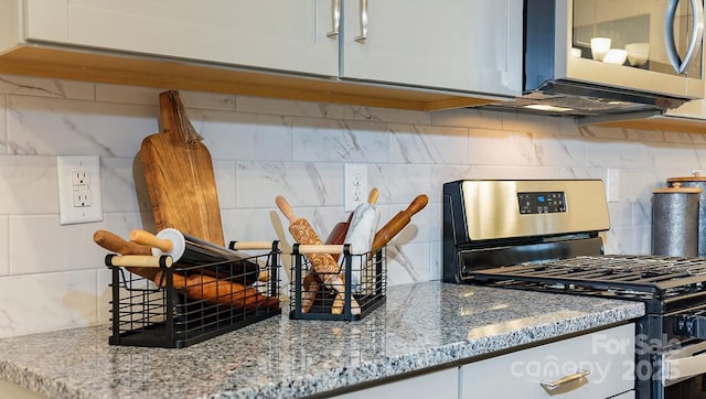 4238 Steel Way, Sherrills Ford, NC 28673 - kitchen view of stainless steel appliances, decorative backsplash, and white cabinetry