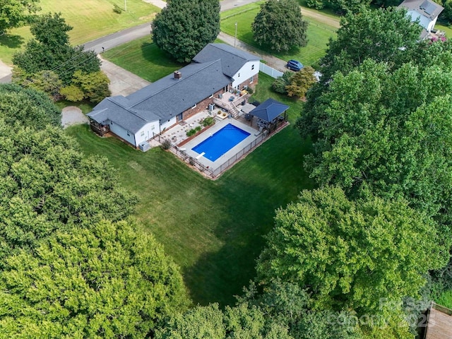3509 Flint Dr, Statesville, NC 28677 - view from above of property featuring a pool