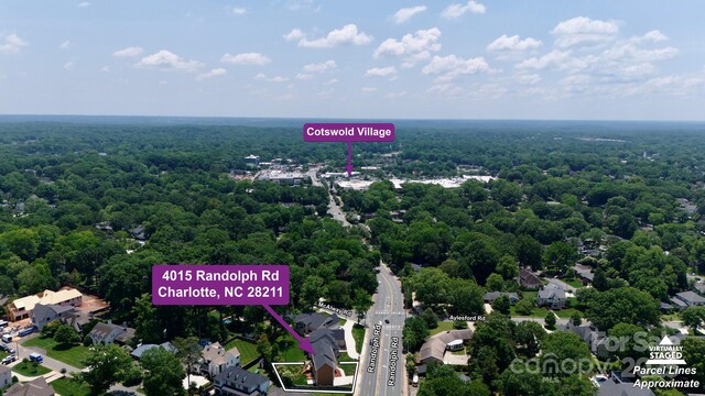 4015 Randolph Rd, Charlotte, NC 28211 - aerial view of a heavily wooded area