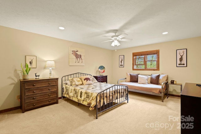 40 Ollis Ridge Ln, Elk Park, NC 28622 - bedroom with light colored carpet, baseboards, a ceiling fan, and recessed lighting
