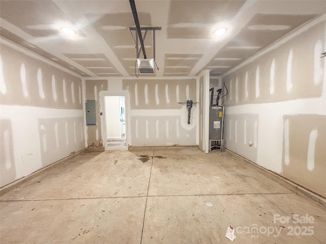 414 1st Ave SE, Hickory, NC 28602 - garage featuring electric panel, electric water heater, and a garage door opener