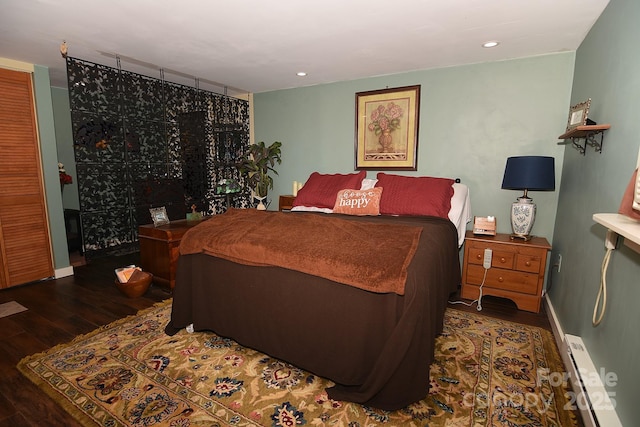 19 Mingus St, Canton, NC 28716 - bedroom featuring wood finished floors, recessed lighting, and a baseboard radiator