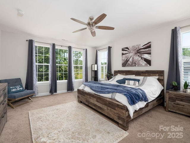 4237 Island Fox Ln, Denver, NC 28037 - bedroom featuring carpet, multiple windows, and a ceiling fan