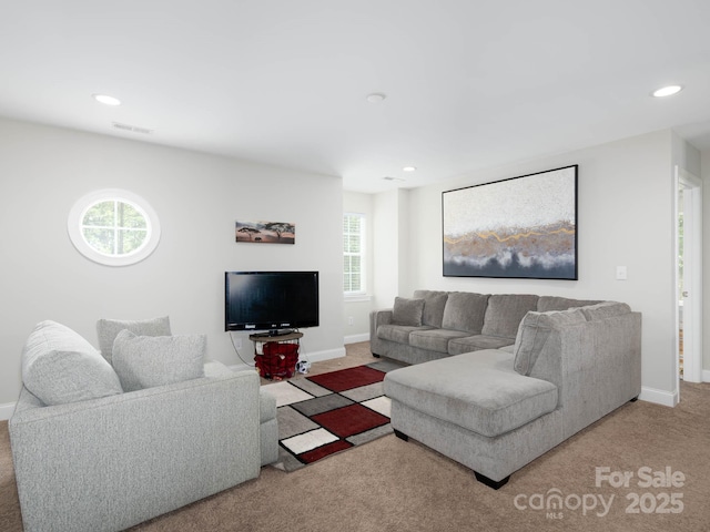 4237 Island Fox Ln, Denver, NC 28037 - living area featuring carpet floors and recessed lighting