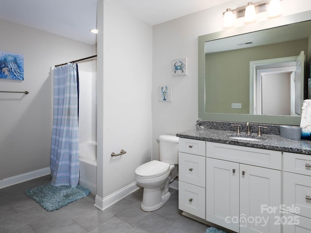 4237 Island Fox Ln, Denver, NC 28037 - bathroom featuring vanity, shower / tub combo, and tile patterned flooring