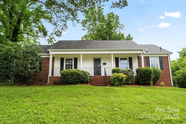 1512 Anthony Dr, Gastonia, NC 28052 - view of front of home featuring brick siding, covered porch, and a front lawn