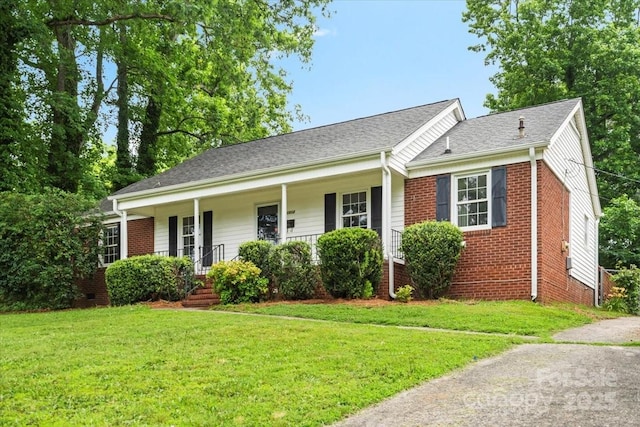 1512 Anthony Dr, Gastonia, NC 28052 - ranch-style home featuring covered porch, brick siding, and a front lawn