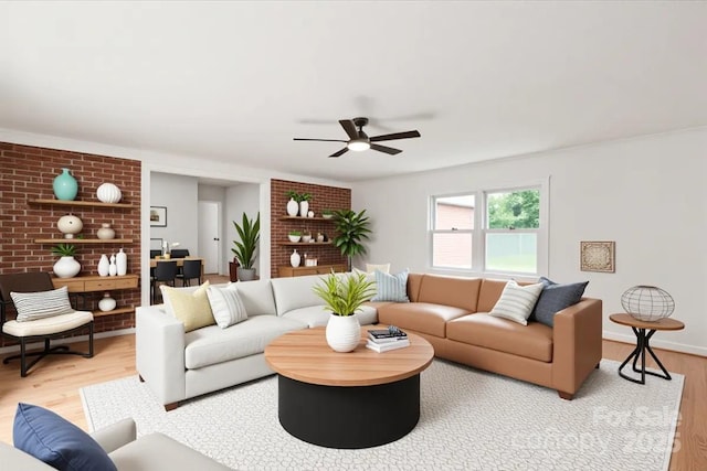 1512 Anthony Dr, Gastonia, NC 28052 - living room featuring light wood-style flooring and a ceiling fan