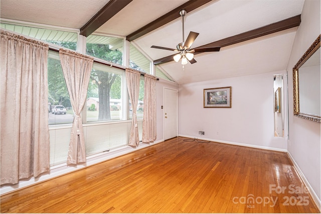 2836 20th Street Ln NE, Hickory, NC 28601 - empty room featuring baseboards, a ceiling fan, and hardwood / wood-style flooring