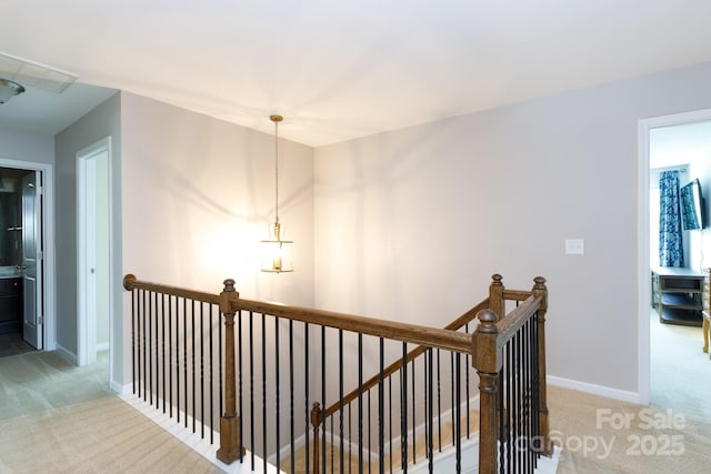 2405 Emma Grace Ln, Rock Hill, SC 29732 - hall with an upstairs landing and carpet floors