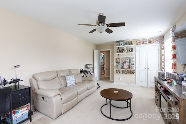 2405 Emma Grace Ln, Rock Hill, SC 29732 - living area featuring ceiling fan and light colored carpet