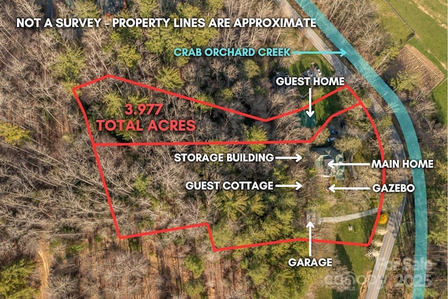 4584 NC Highway 194 S, Banner Elk, NC 28604 - aerial view of property's location with property boundaries highlighted