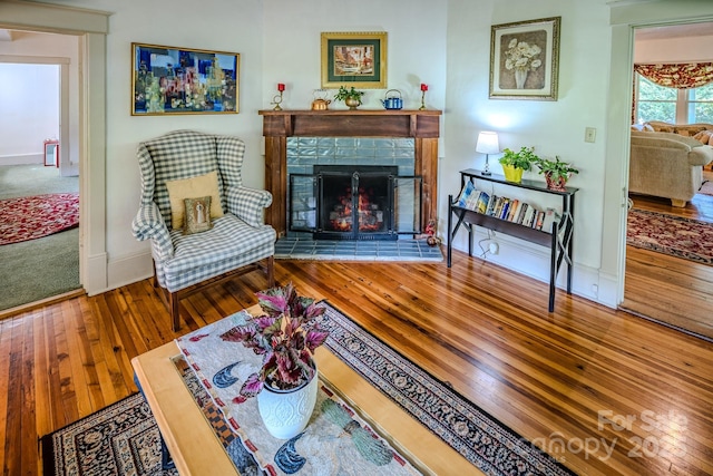 4584 NC Highway 194 S, Banner Elk, NC 28604 - living room featuring a fireplace and hardwood / wood-style flooring