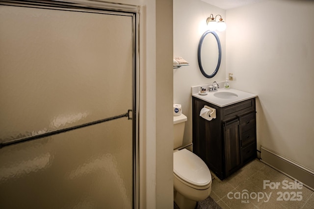 4584 NC Highway 194 S, Banner Elk, NC 28604 - bathroom featuring vanity, an enclosed shower, and tile patterned floors