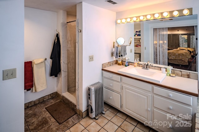 4584 NC Highway 194 S, Banner Elk, NC 28604 - ensuite bathroom featuring radiator, vanity, and a walk in shower