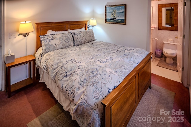 4584 NC Highway 194 S, Banner Elk, NC 28604 - bedroom featuring dark carpet and connected bathroom