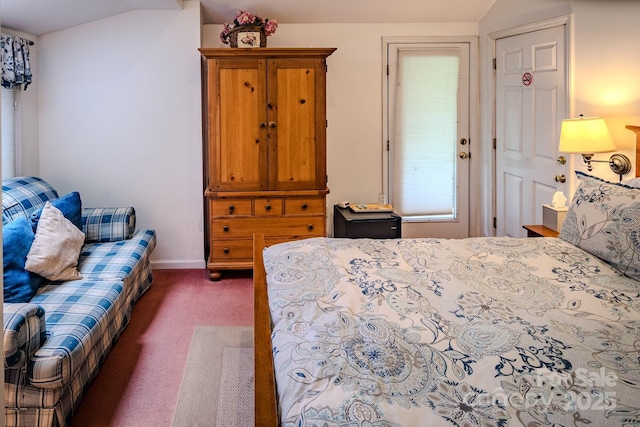 4584 NC Highway 194 S, Banner Elk, NC 28604 - bedroom featuring dark carpet and lofted ceiling