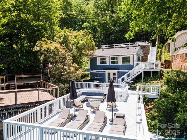 174 Ridge Rd, Lake Lure, NC 28746 - deck with stairway