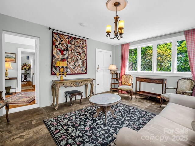 287 Pacolet Ridge Ln, Tryon, NC 28782 - living area with a chandelier