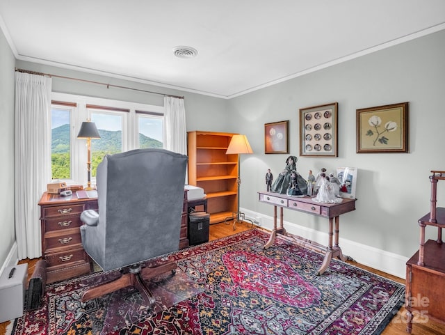287 Pacolet Ridge Ln, Tryon, NC 28782 - office space with crown molding and wood finished floors
