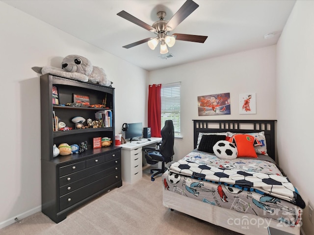 8035 Pastime Ln, Clover, SC 29710 - bedroom with light colored carpet, ceiling fan, and an office area