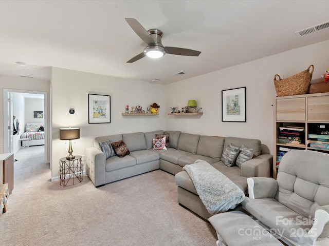 8035 Pastime Ln, Clover, SC 29710 - carpeted living area with ceiling fan