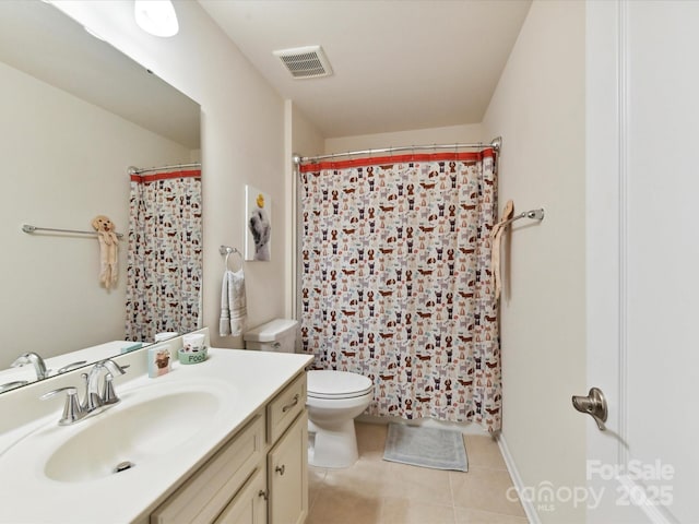 8035 Pastime Ln, Clover, SC 29710 - bathroom featuring vanity, tile patterned flooring, and curtained shower